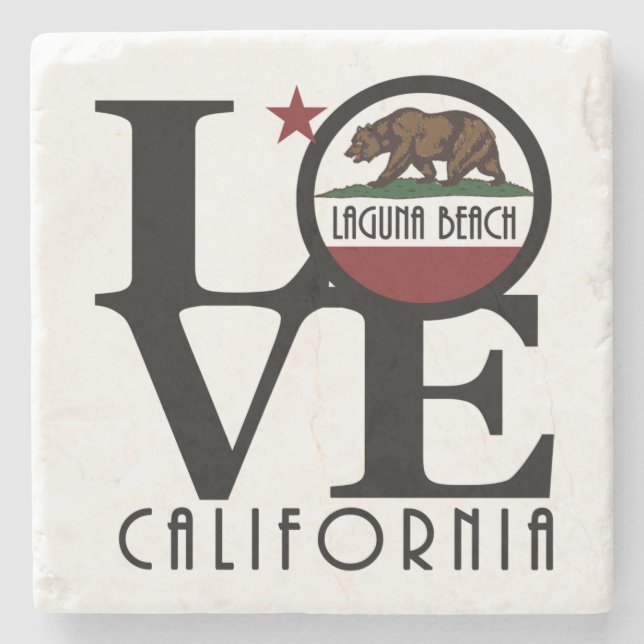 LOVE Laguna Beach CA Stone Coaster (Front)