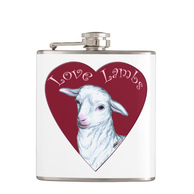 Love Lambs Hip Flask (Front)