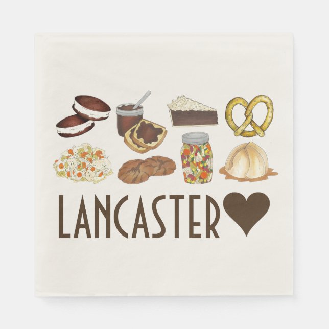 Love Lancaster PA Pennsylvania Dutch Amish Foods Napkin (Front)