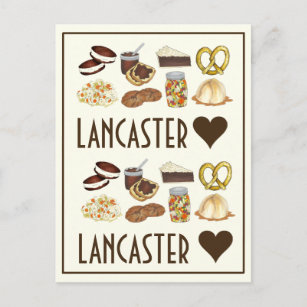 Love Lancaster PA Pennsylvania Dutch Amish Foods Postcard