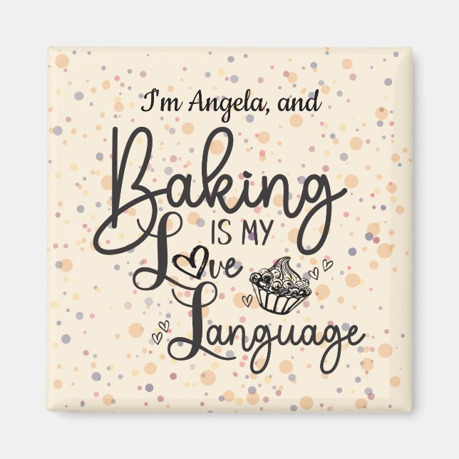 Love Language Baking Personalised Magnet (Front)