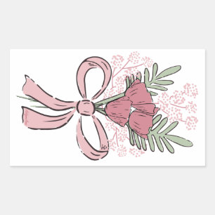 Love Language Bouquet Rectangular Sticker