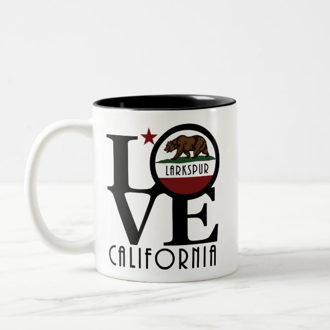 LOVE Larkspur California 11oz Two-Tone Coffee Mug (Left)