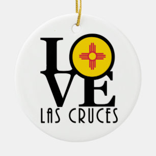 LOVE Las Cruces NM Ceramic Tree Decoration
