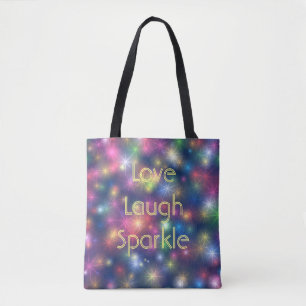 Love, Laugh, Sparkle Bokeh Lights Tote Bag