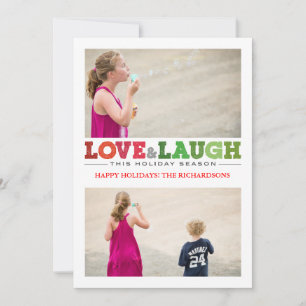Love + Laugh x2 Holiday Card