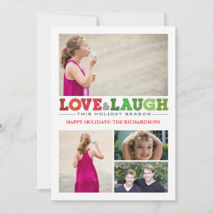 Love + Laugh x3 Holiday Card