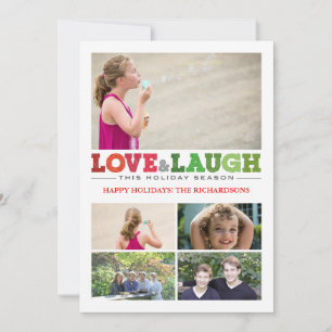 Love + Laugh x5 Holiday Card