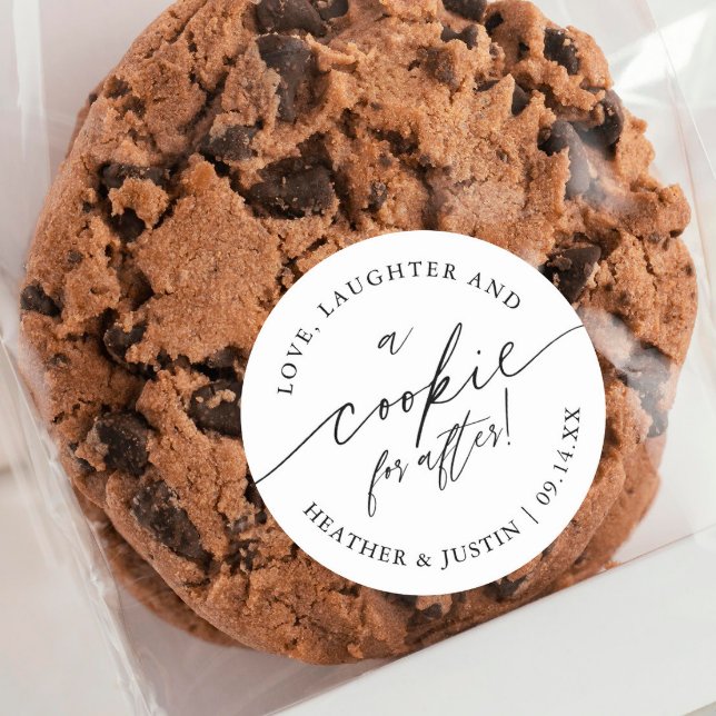 Love Laughter and a Cookie for After Cookie Favour Classic Round Sticker (Creator Uploaded)