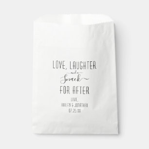 Love, Laughter and a Snack for After Favour Bags
