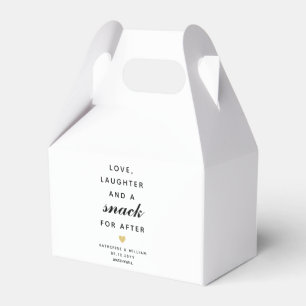 Love, Laughter and a Snack for After Wedding Snack Favour Box