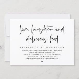 Love, Laughter and Delicious Food Elopement Brunch Invitation