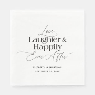 Love Laughter and Happily Ever After Wedding Napkin