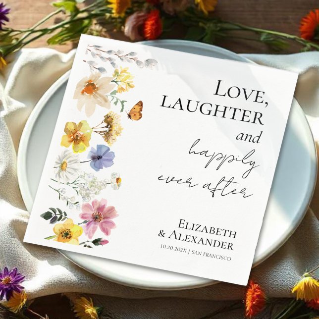 Love, laughter, and happily ever after Wedding Napkin (Creator Uploaded)