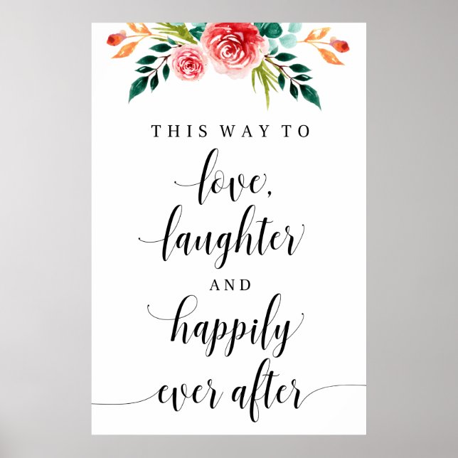 Love, Laughter, and Happily Ever After Wedding Poster (Front)