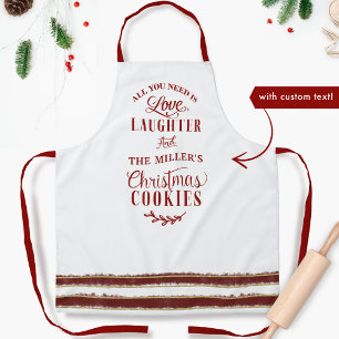 Love, Laughter and -Your Name- Christmas Cookies Apron