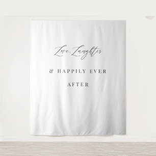 Love Laughter & Happily Ever After Wedding Banner Tapestry