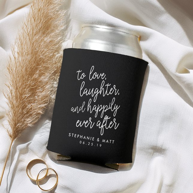 Love, Laughter & Happily Ever After Wedding Favour Can Cooler (Creator Uploaded)