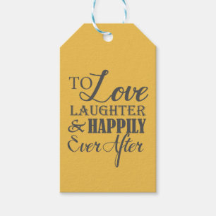 Love Laughter Happily Ever After Wedding Gift Tags