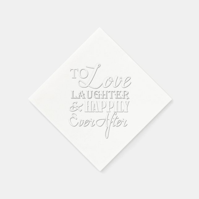 Love Laughter Happily Ever After Wedding Napkin (Corner)