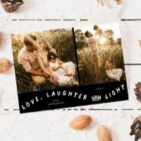 Love Laughter Light Christmas Photo Black