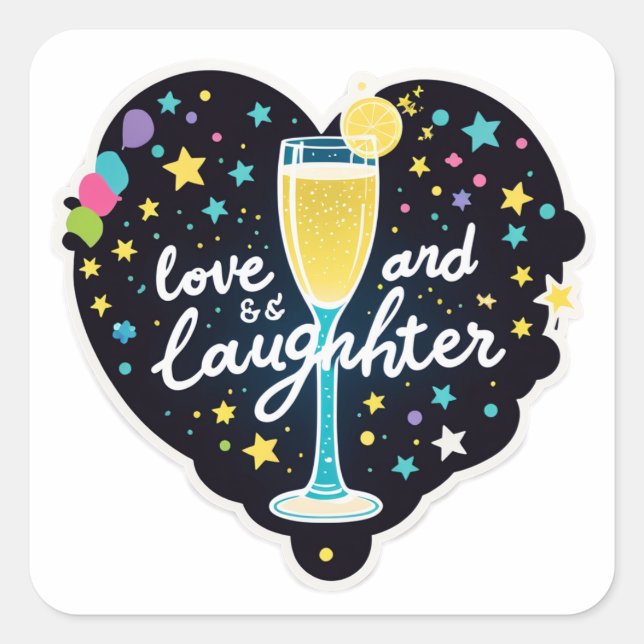 Love & Laughter Square Sticker (Front)
