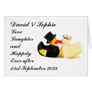 Love Laughter Wedding Ducks Card