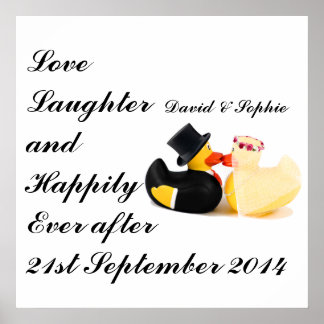 Love Laughter Wedding Ducks Poster