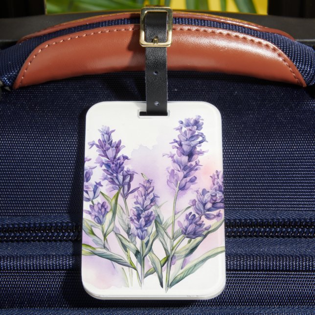 Love Lavender flowers Luggage Tag (Front Insitu 2)