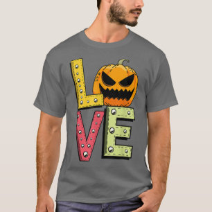 Love Lazy Halloween Costume Pumpkin Jack O Lantern T-Shirt