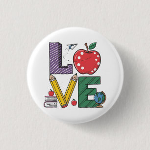 Love learning Beautiful Back to School 3 Cm Round Badge