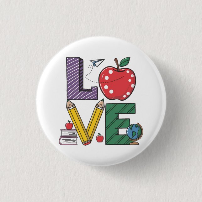 Love learning Beautiful Back to School 3 Cm Round Badge (Front)