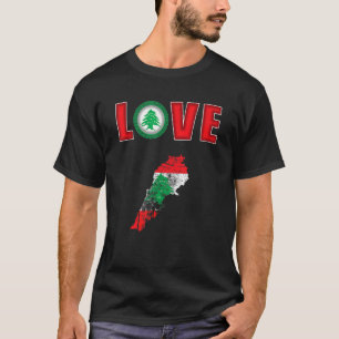 Love Lebanon Day Lebanon Map Lebanese For Man Woma T-Shirt