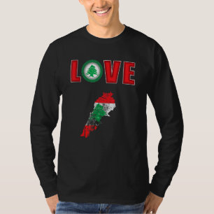 Love Lebanon Day Lebanon Map Lebanese For Man Woma T-Shirt