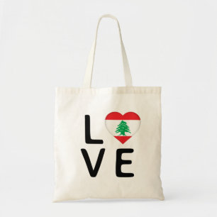 Love - Lebanon Flag Tote Bag