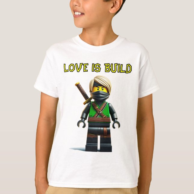 Love Lego Ninjas Builder Love T-Shirt (Front)