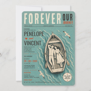 Love & Leisure Adventure Wedding Gazette Invitation
