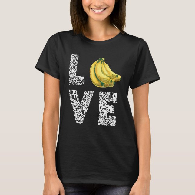Love Leopard Banana Vegan Food Summer Fruit Vegeta T-Shirt (Front)
