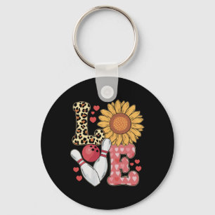 Love Leopard Sunflower Bowling Valentine Bowling P Key Ring