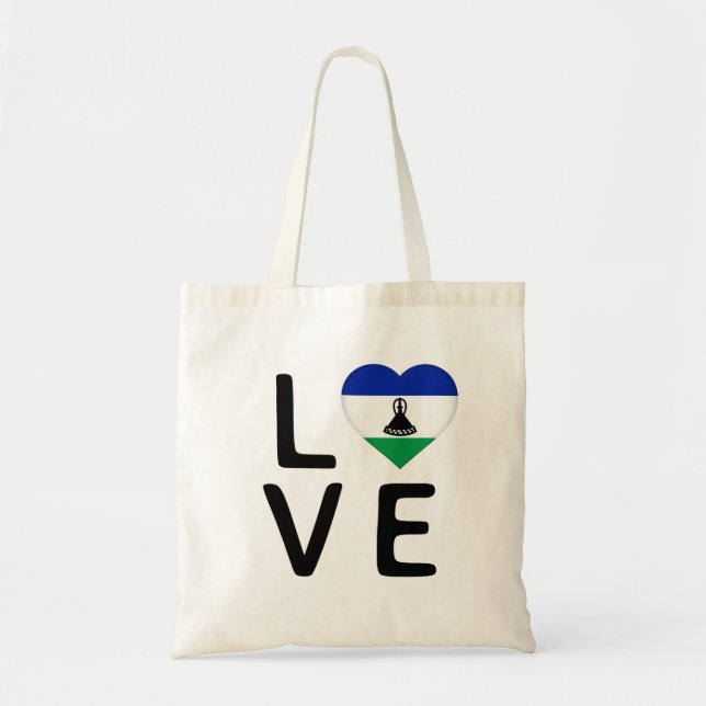 Love - Lesotho Flag Tote Bag (Front)