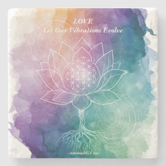 LOVE | Let Our Vibrations Evolve Stone Coaster