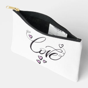 Love Letter Beauty Clutch   Chic Monochromatic  Accessory Pouch