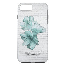Love Letter Mint Illustrated Flower Customise Name