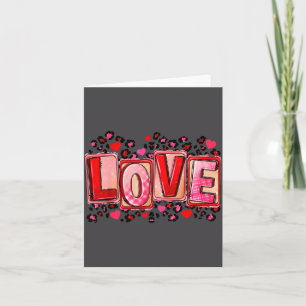 Love Lettering Leopard Day Pink Valentine s Fun Card