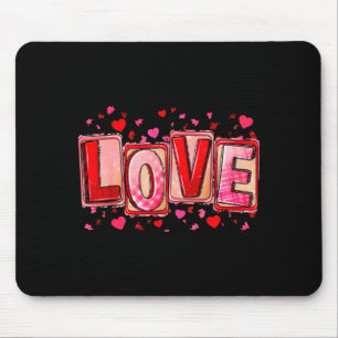 Love Lettering Leopard Day Pink Valentine s Mouse Pad