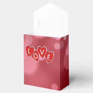 Love Lettering Red Hearts Favour Box