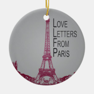 Love Letters From Paris Ceramic Tree Decoration