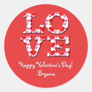 LOVE Letters Heart Typography Valentine's Sticker