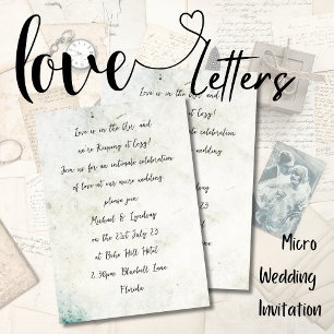 Love Letters MICRO WEDDING Handwritten Distresssed Invitation