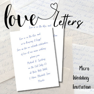 Love Letters MICRO WEDDING Handwritten Ink Look Invitation